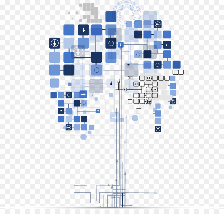 árbol Digital，árbol De Tecnología PNG