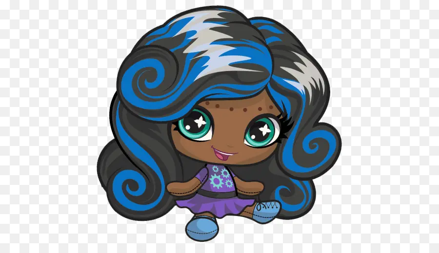 Linda Muñeca，Pelo Azul PNG