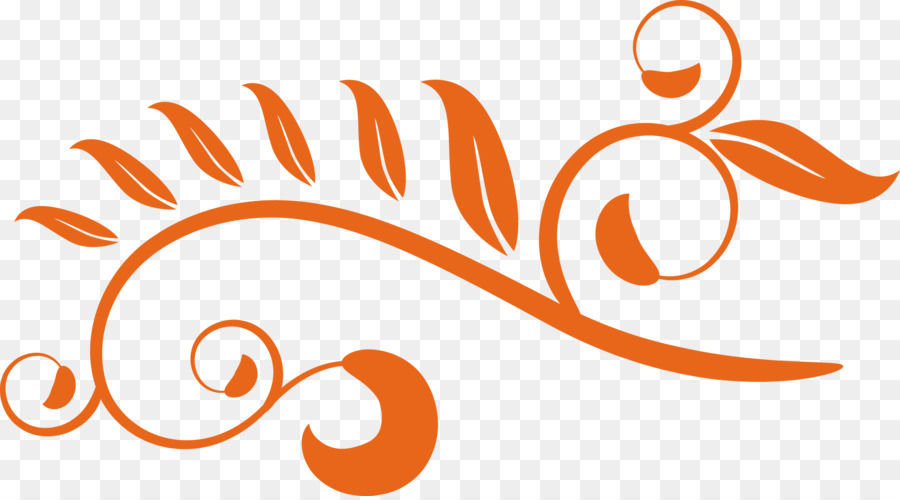 Remolino Floral Naranja，Floral PNG