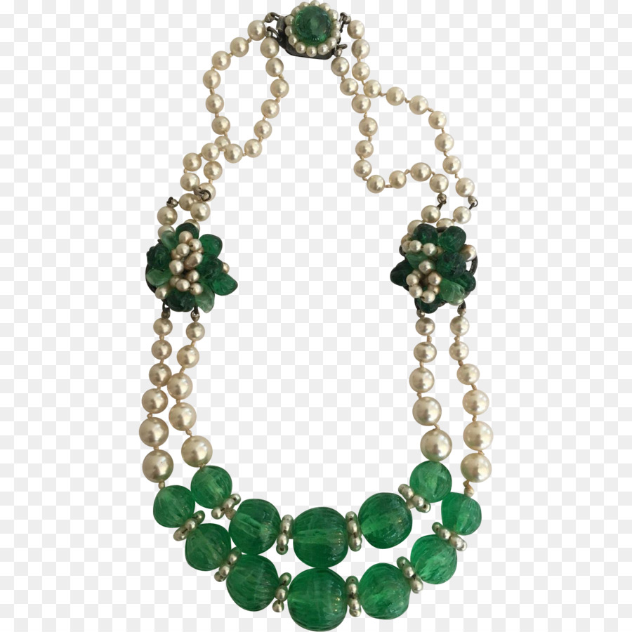 Collar Verde Y Perlas，Rosario PNG