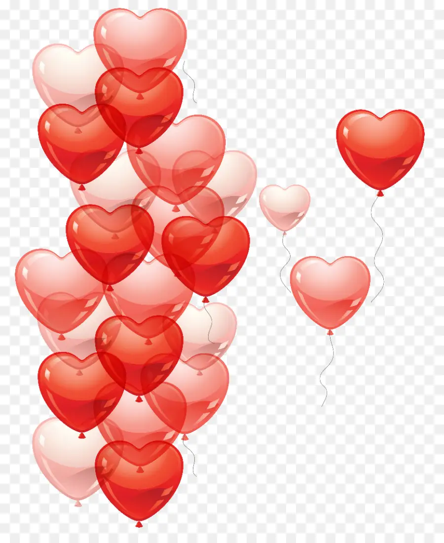 Globos De Corazon，Caja De Regalo PNG