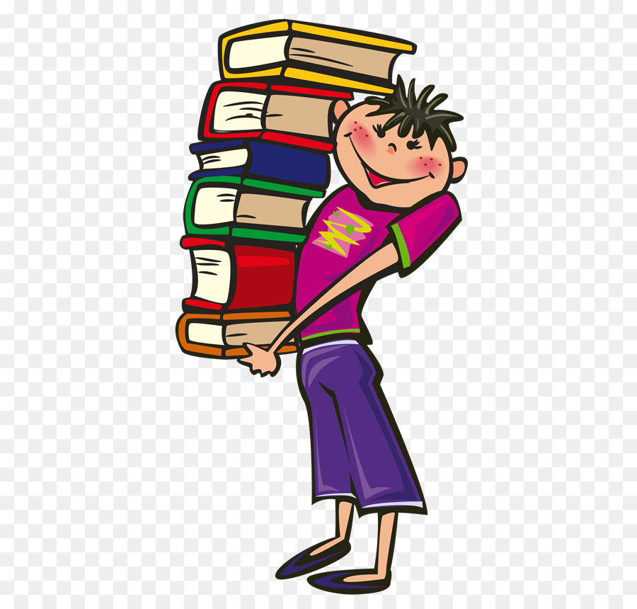 Niño Con Libros，Dibujos Animados PNG