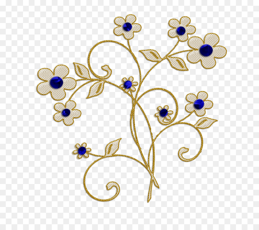 Diseño Floral Azul，Flor PNG