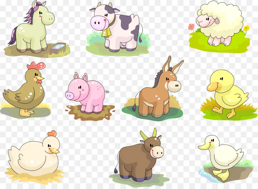 Animales De Granja，Dibujos Animados PNG