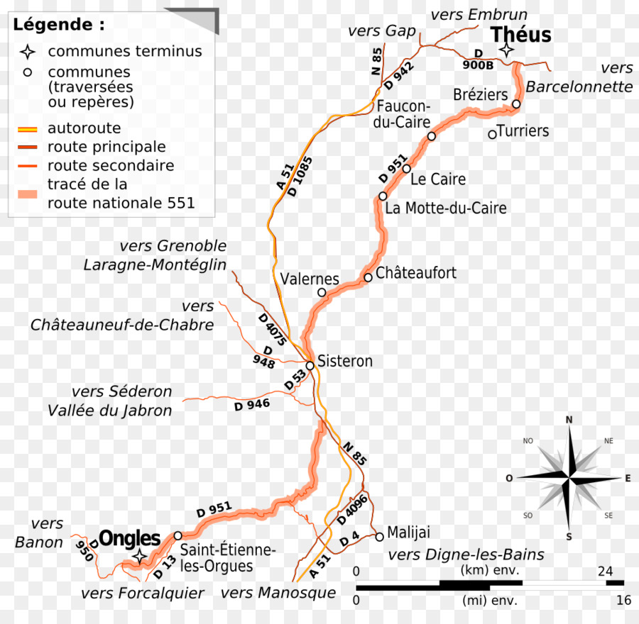 Ruta Nacional 551，Línea PNG