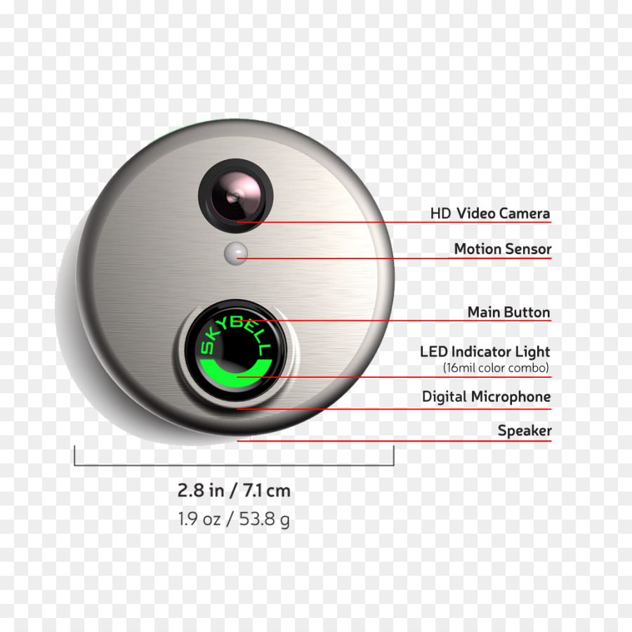 Skybell De Vídeo Hd Timbre De La Puerta，Smart Timbre De La Puerta PNG