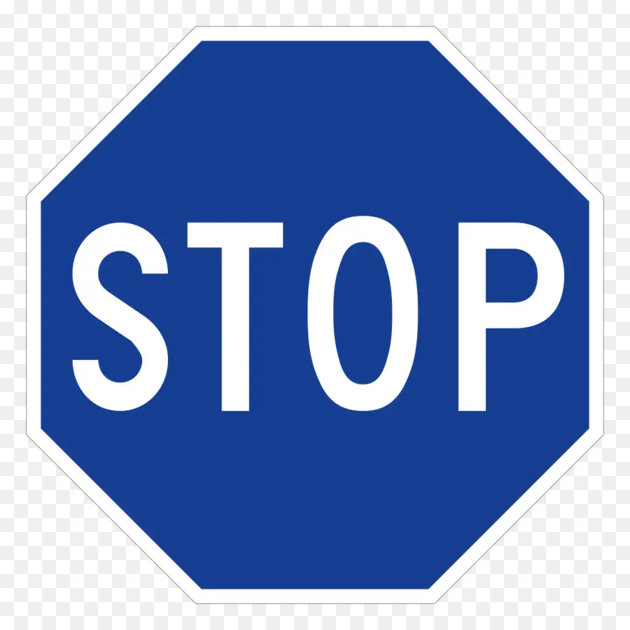 Señal De Stop Azul，Tráfico PNG