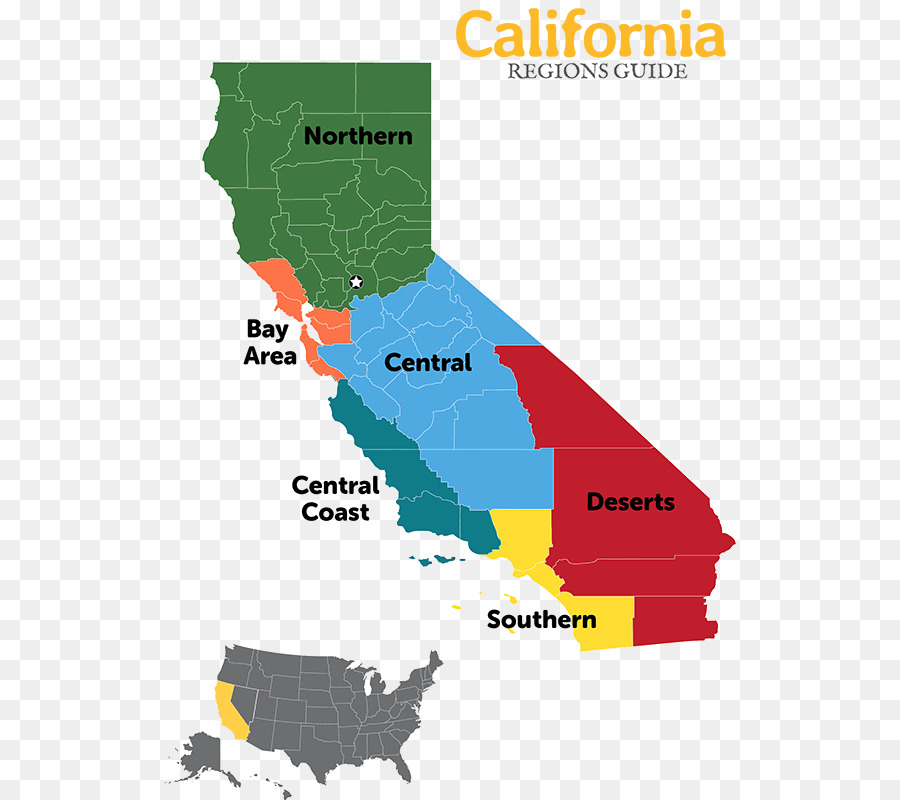 Mapa De California，Regiones PNG