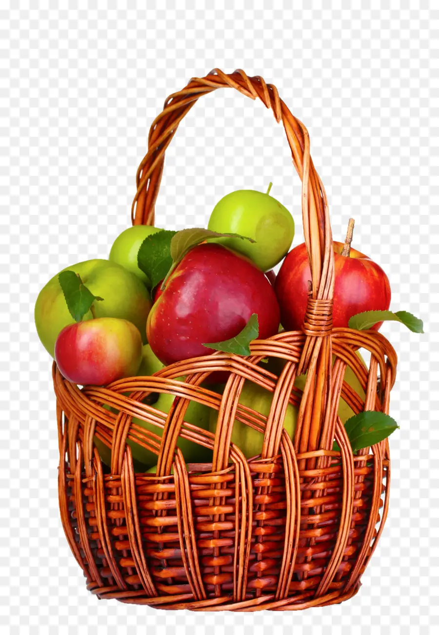 Cesta De Manzanas，Fruta PNG