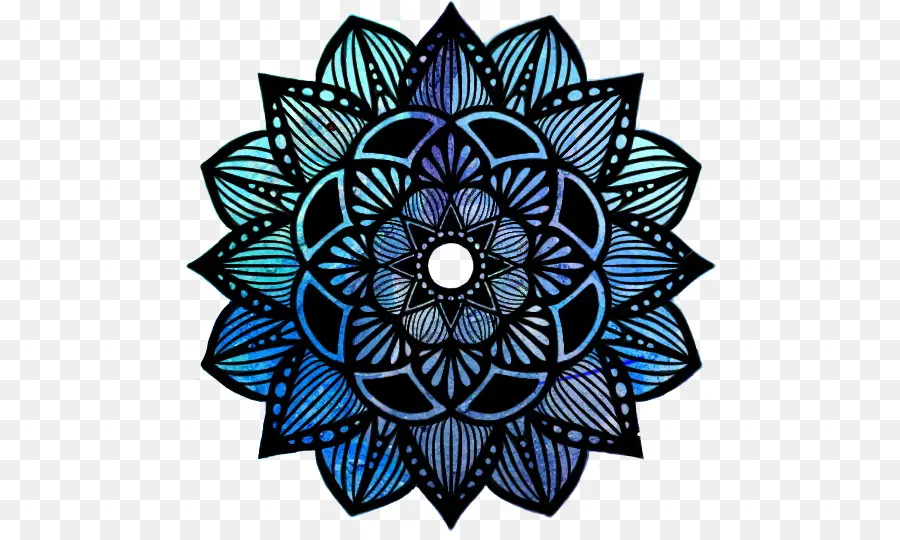 Mandala Azul，Diseño PNG