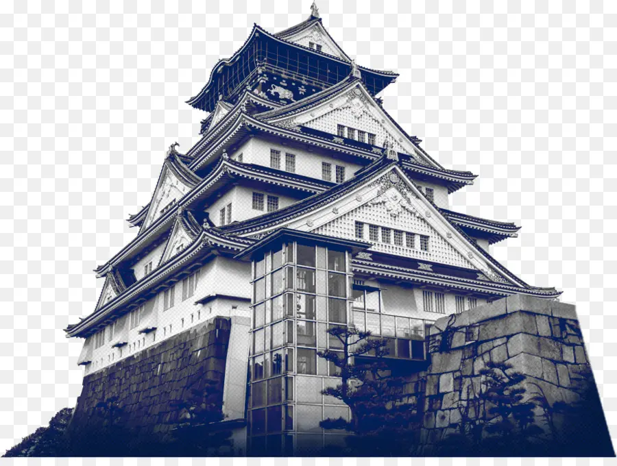 El Castillo De Osaka，Gokurakubashi Puente PNG