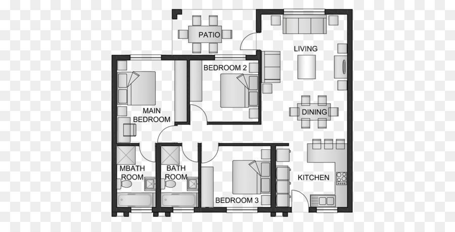 Plan De Piso，Muebles PNG