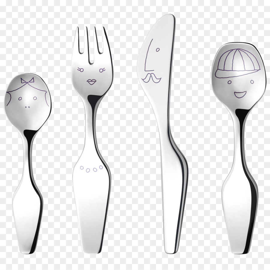 Cubiertos Con Caras，Tenedor PNG