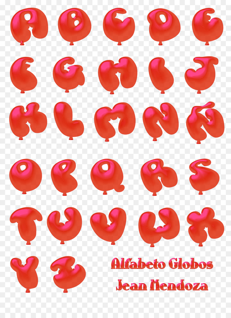 Letras De Globos，Rojo PNG