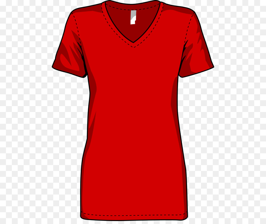 Camiseta Roja，Cuello En V PNG