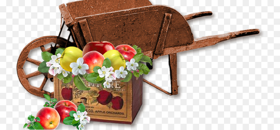 Carretilla Con Manzanas，Fruta PNG