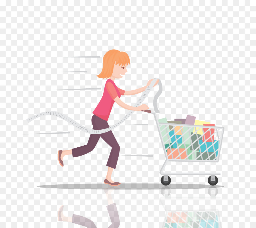 Mujer De Compras，Carro PNG