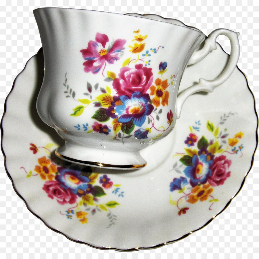 Taza De Té Floral，Taza PNG