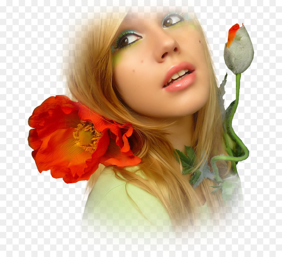 Mujer Con Flores，Flor PNG