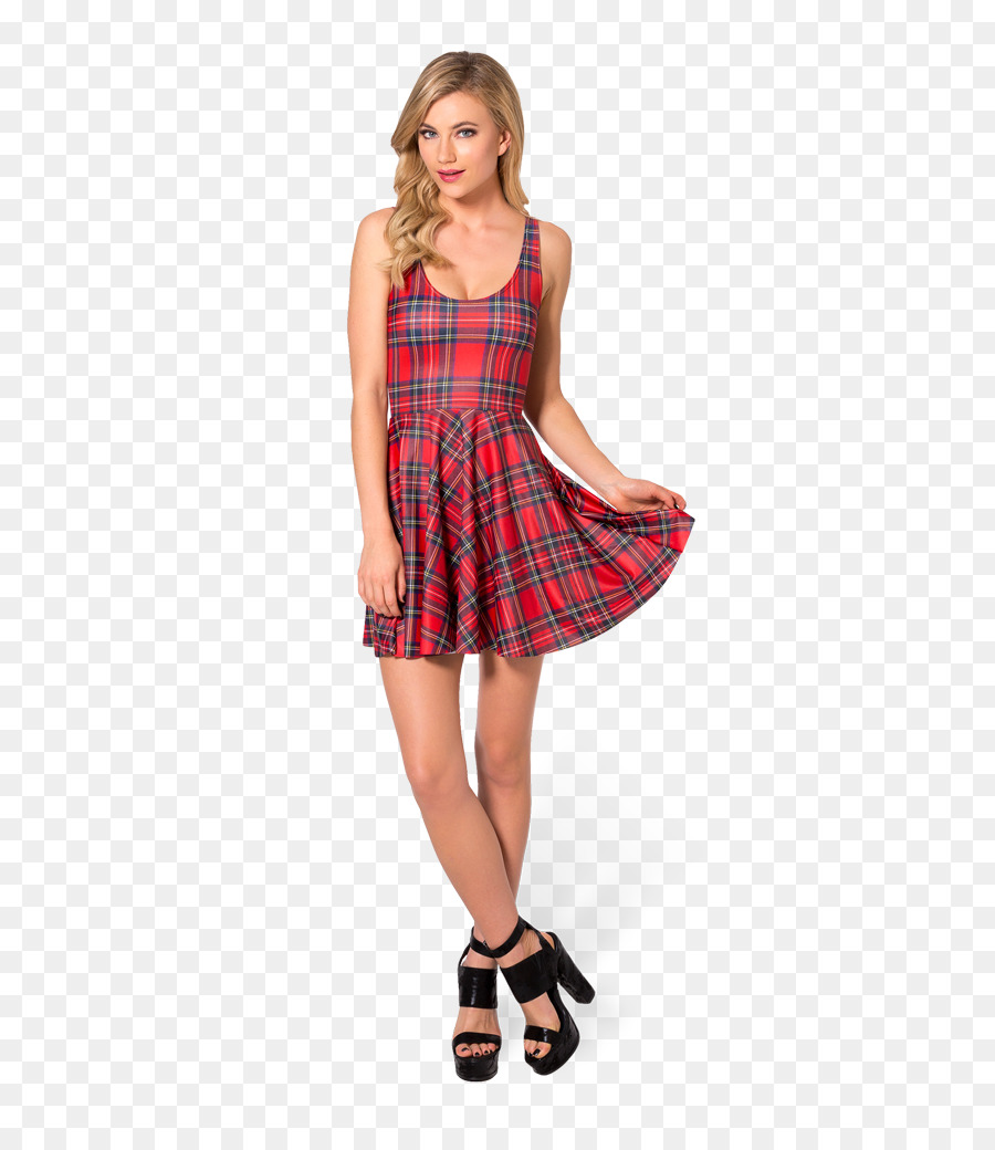 Vestido De Tartán Rojo，Moda PNG