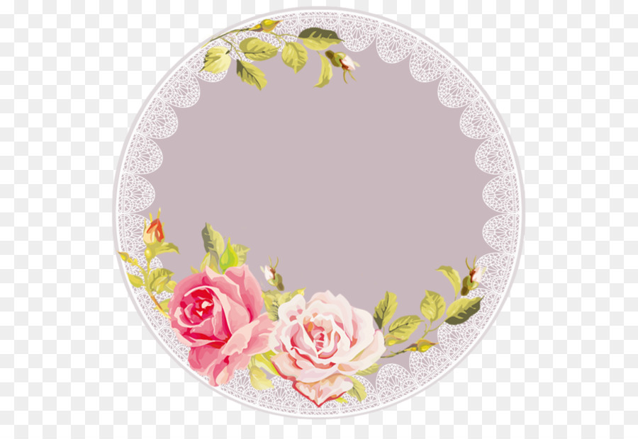 Marco Floral，Rosas PNG