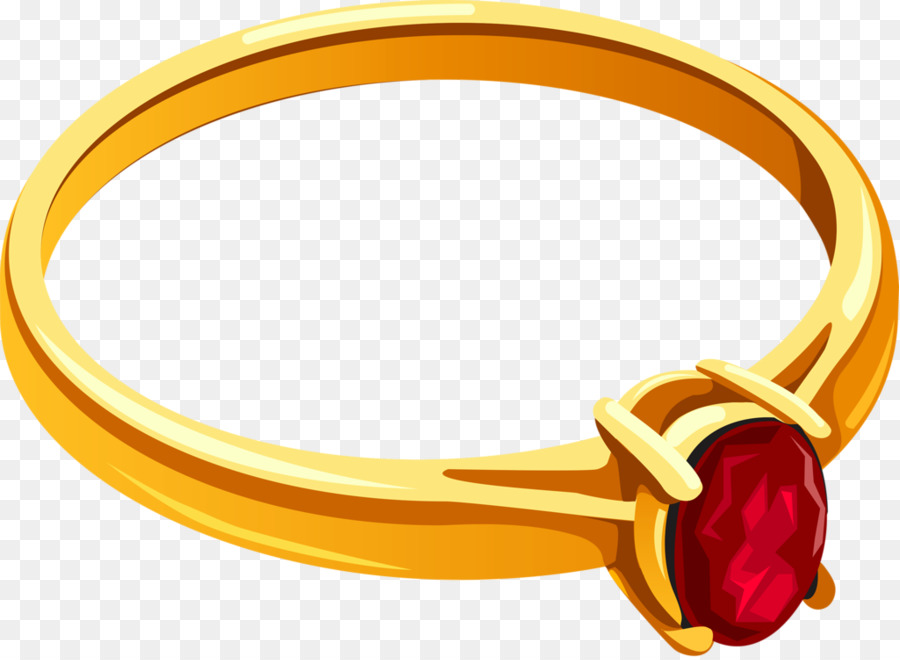 Anillo De Oro Con Gema Roja，Anillo PNG