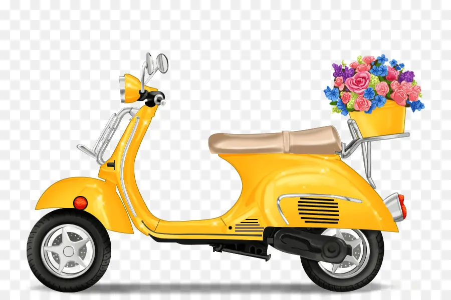 Vespa Amarilla，Moto PNG