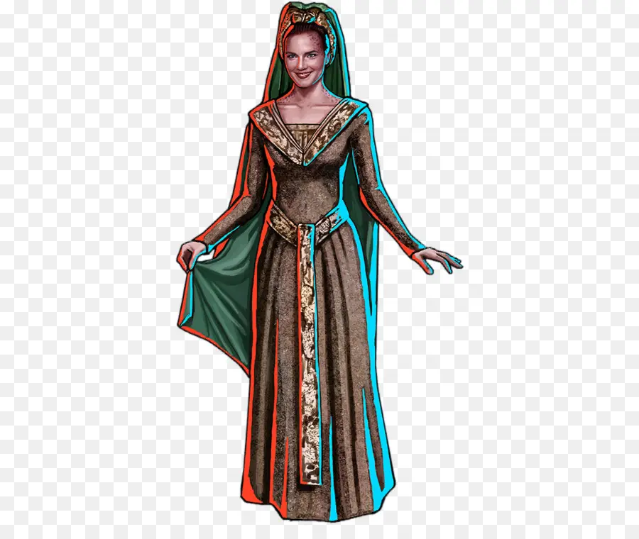 Mujer Medieval，Vestido PNG