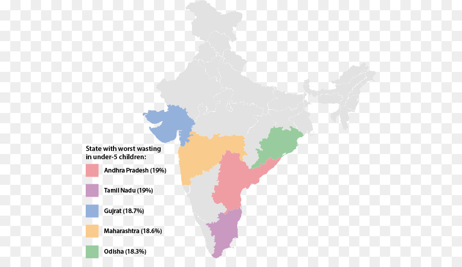 Mapa India，Estados PNG