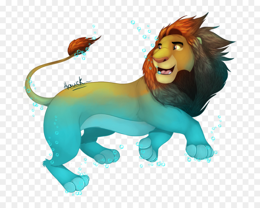 León Azul，Dibujos Animados PNG