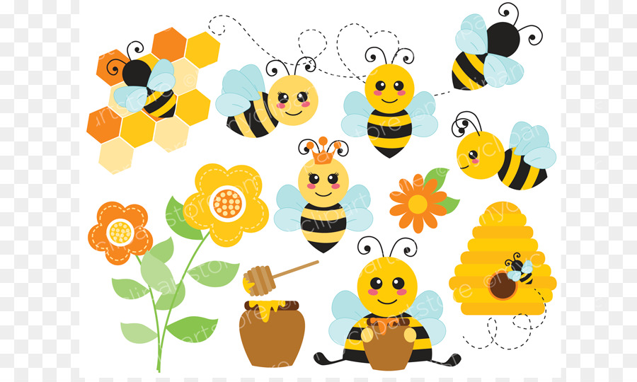 Abejas，Miel PNG