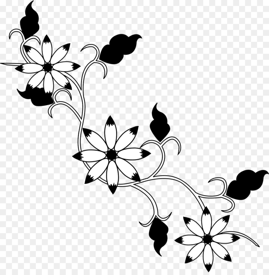 Negro，Flor PNG