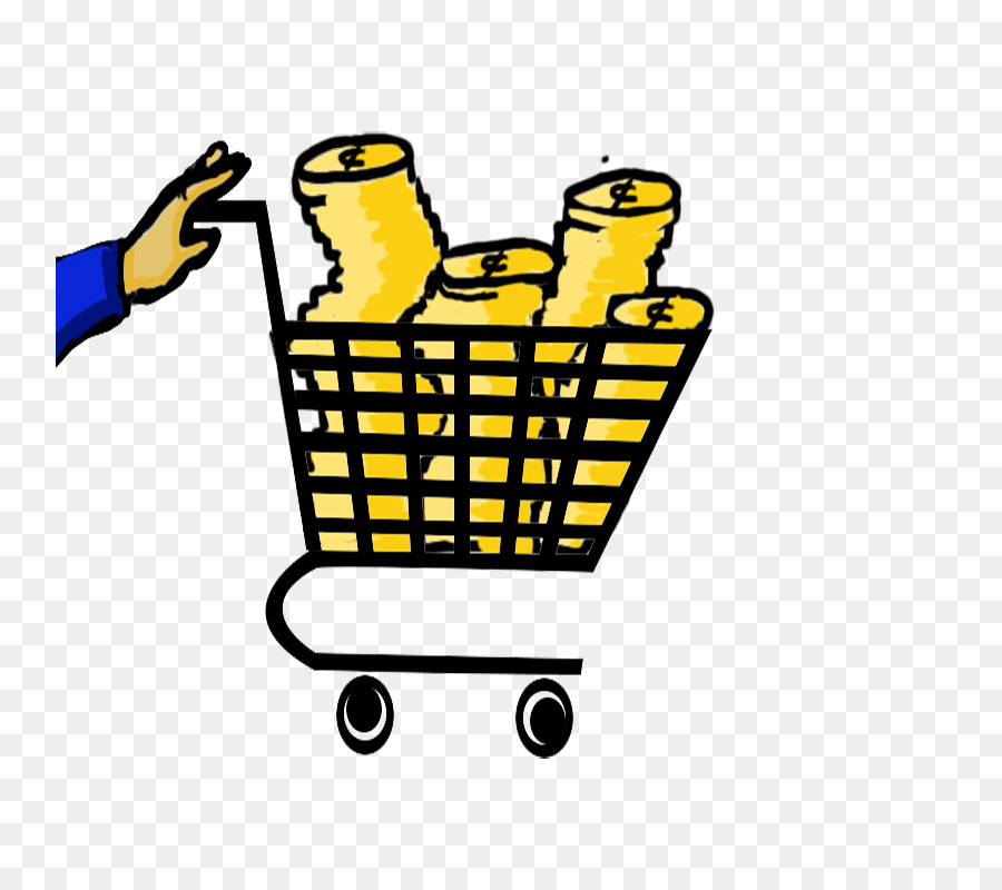 Carrito De Compras Con Monedas，Dinero PNG