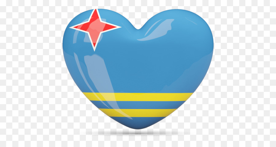 Corazón De La Bandera De Aruba，Corazón PNG