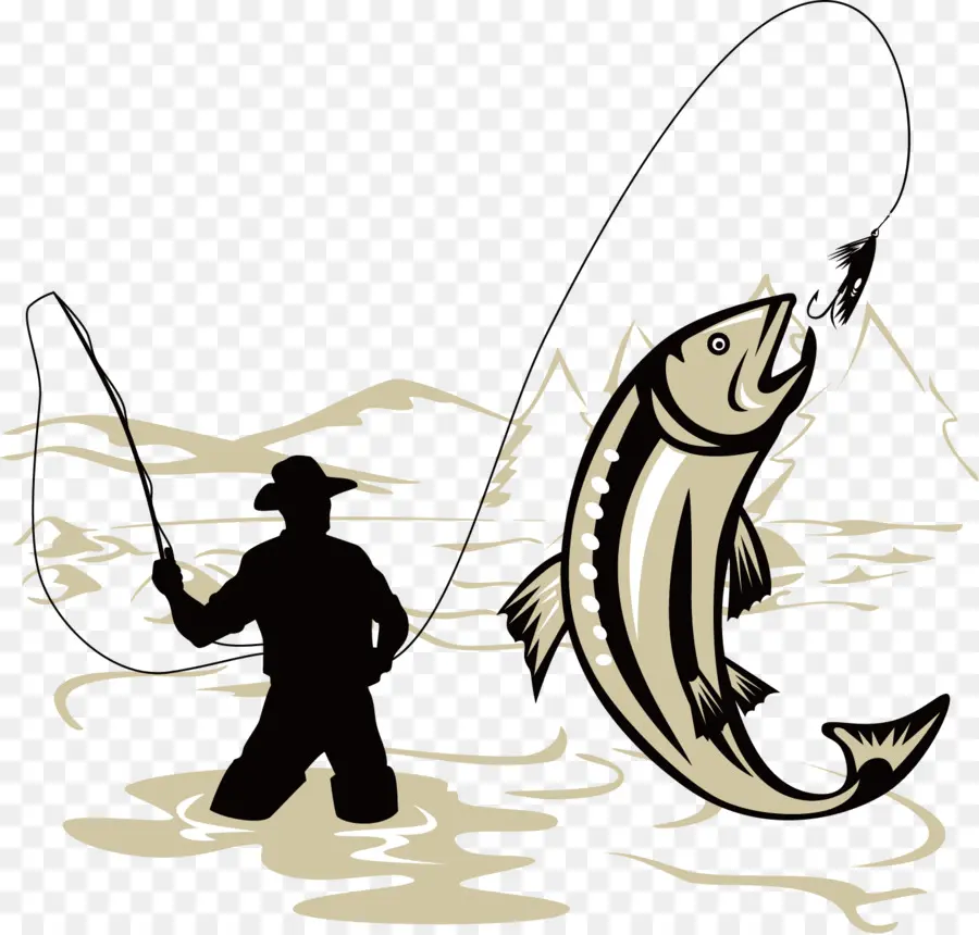 La Captura De La Trucha，La Pesca Con Mosca PNG