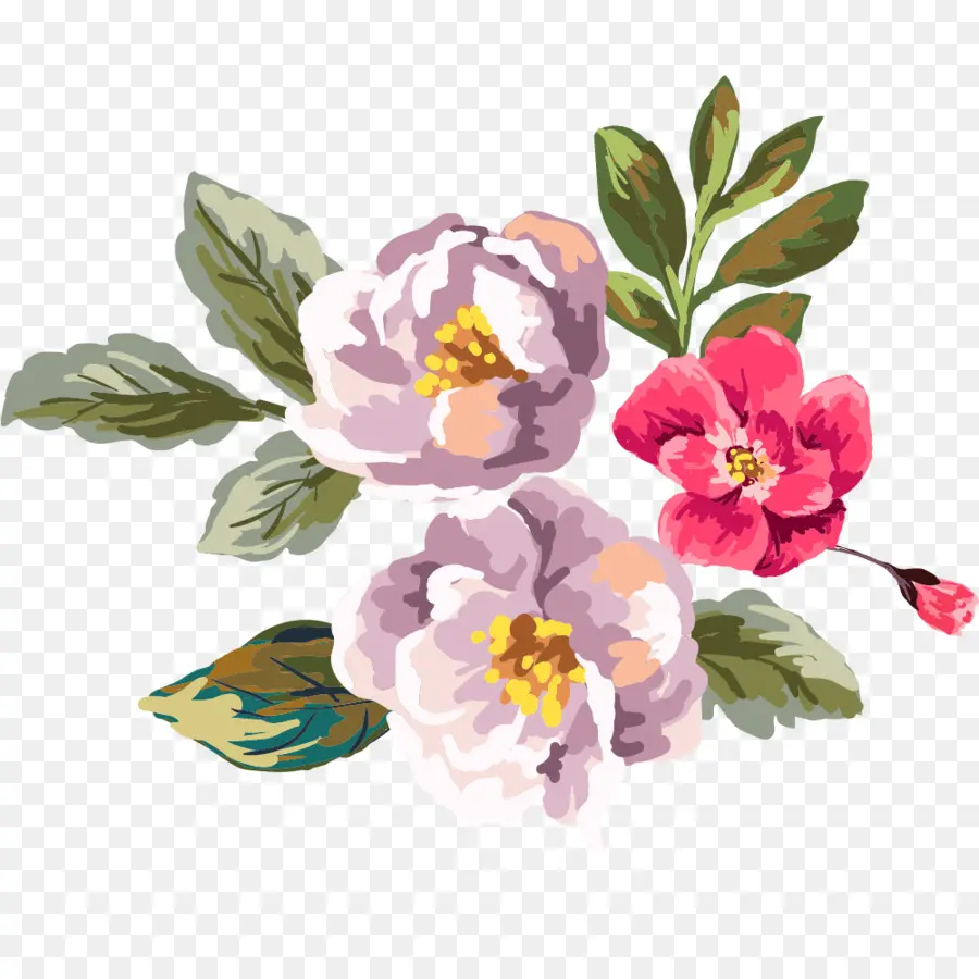 Pintura A La Acuarela，Acuarela De Flores PNG