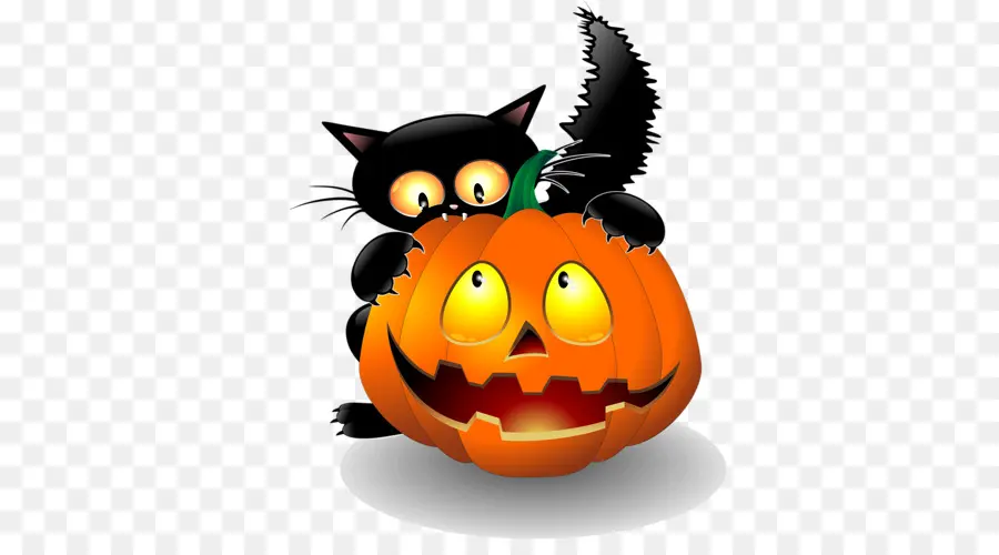 Calabazas De Halloween，Gato PNG