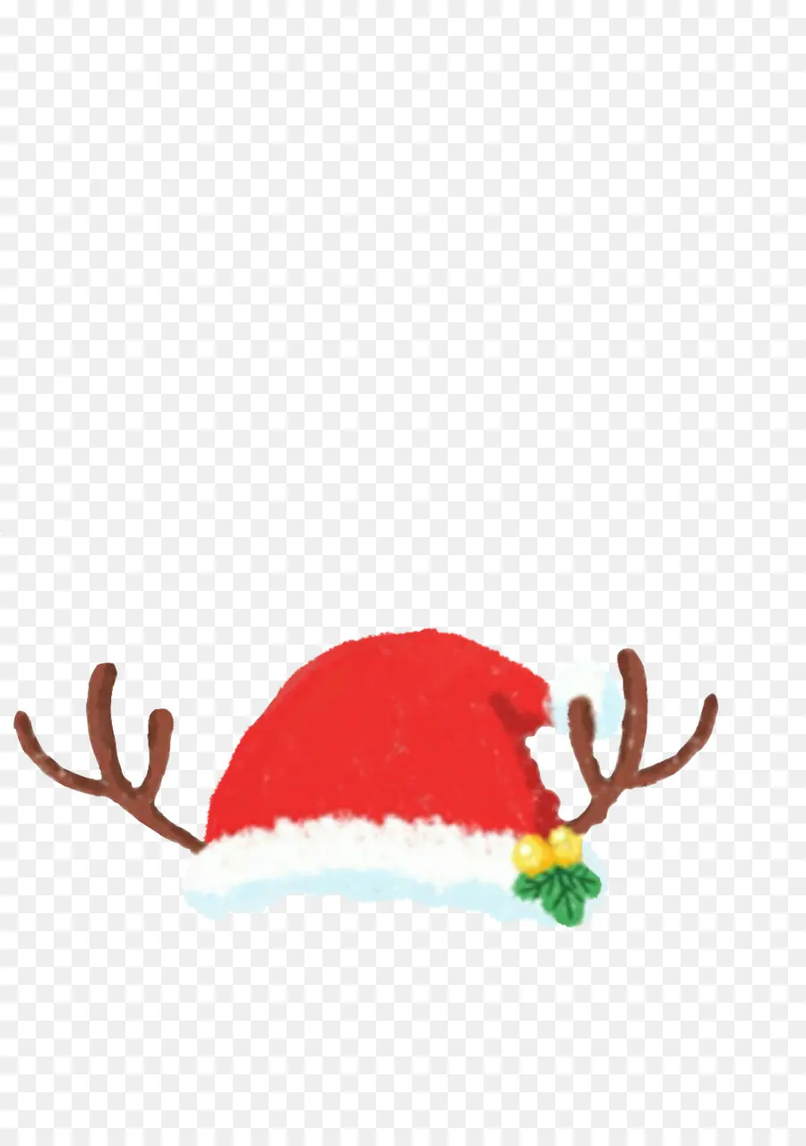 Gorro De Papá Noel Con Astas，Navidad PNG