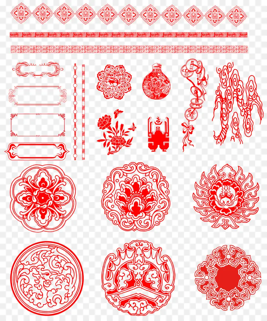 Patrones Rojos，Ornamento PNG