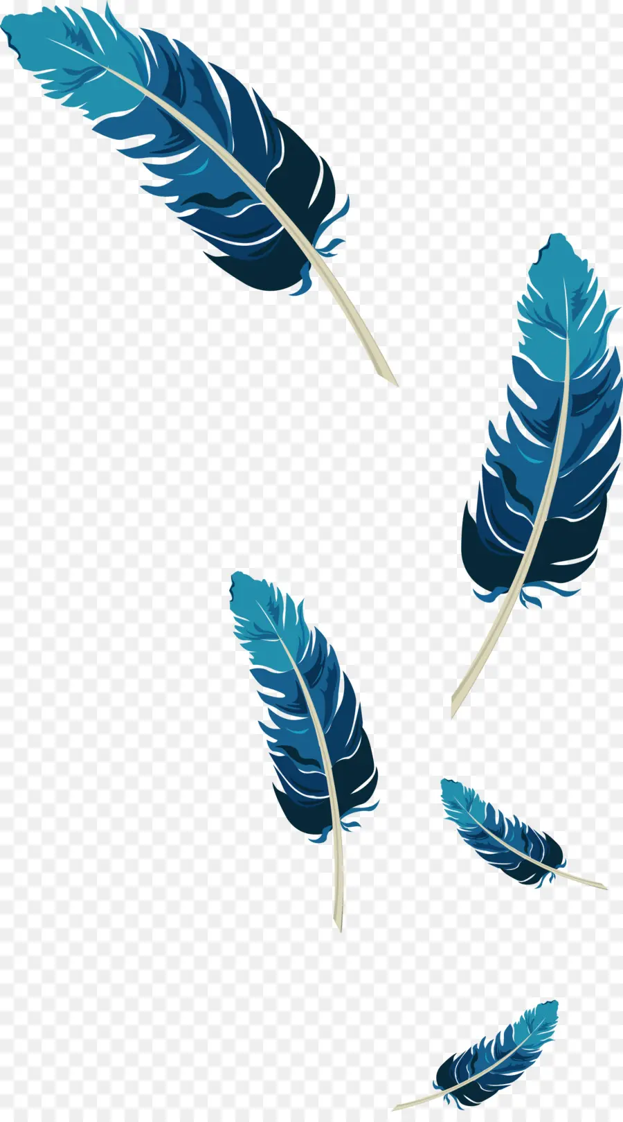 Plumas，Azul PNG