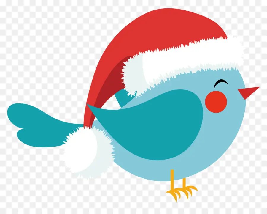 Pájaro Azul，Gorro De Papá Noel PNG