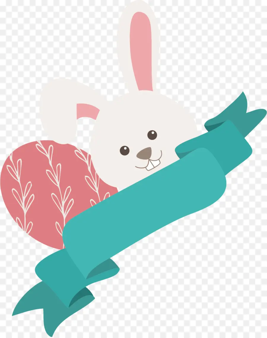 Conejito De Pascua Con Cinta，Conejito PNG