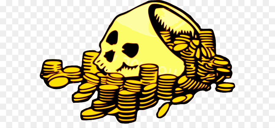 Calavera Y Monedas，Oro PNG