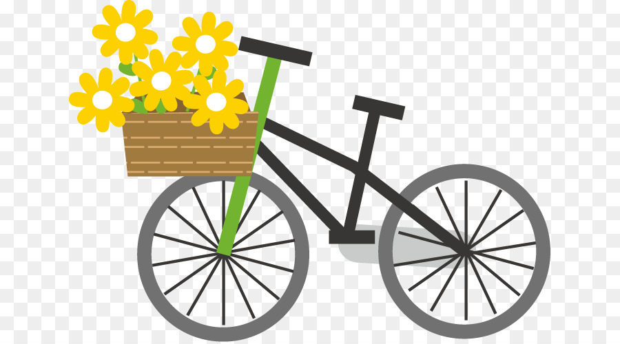 Bicicleta Amarilla，Cesta PNG