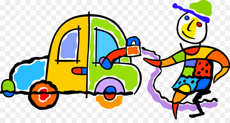 Coche Colorido Y Payaso，Vehículo PNG