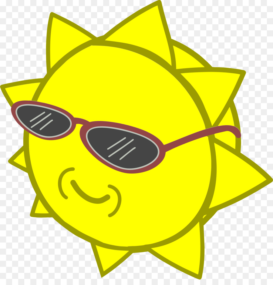 Sol Con Gafas De Sol，Sonriente PNG