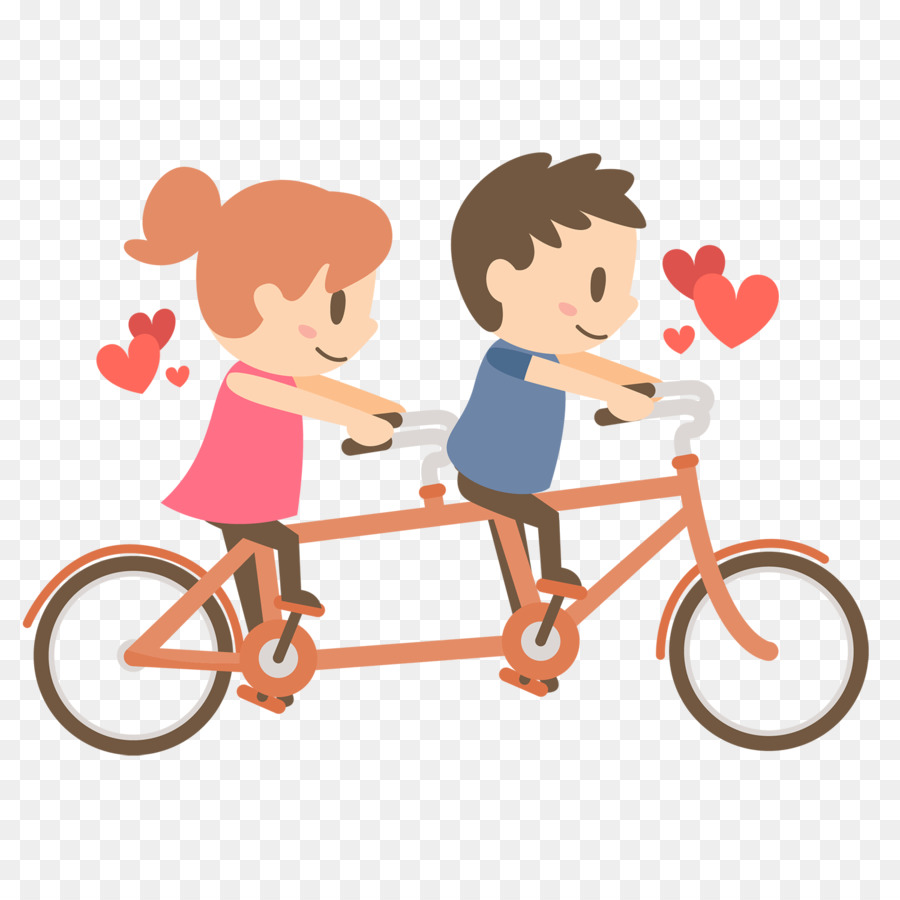 Bicicleta Tándem，Pareja PNG