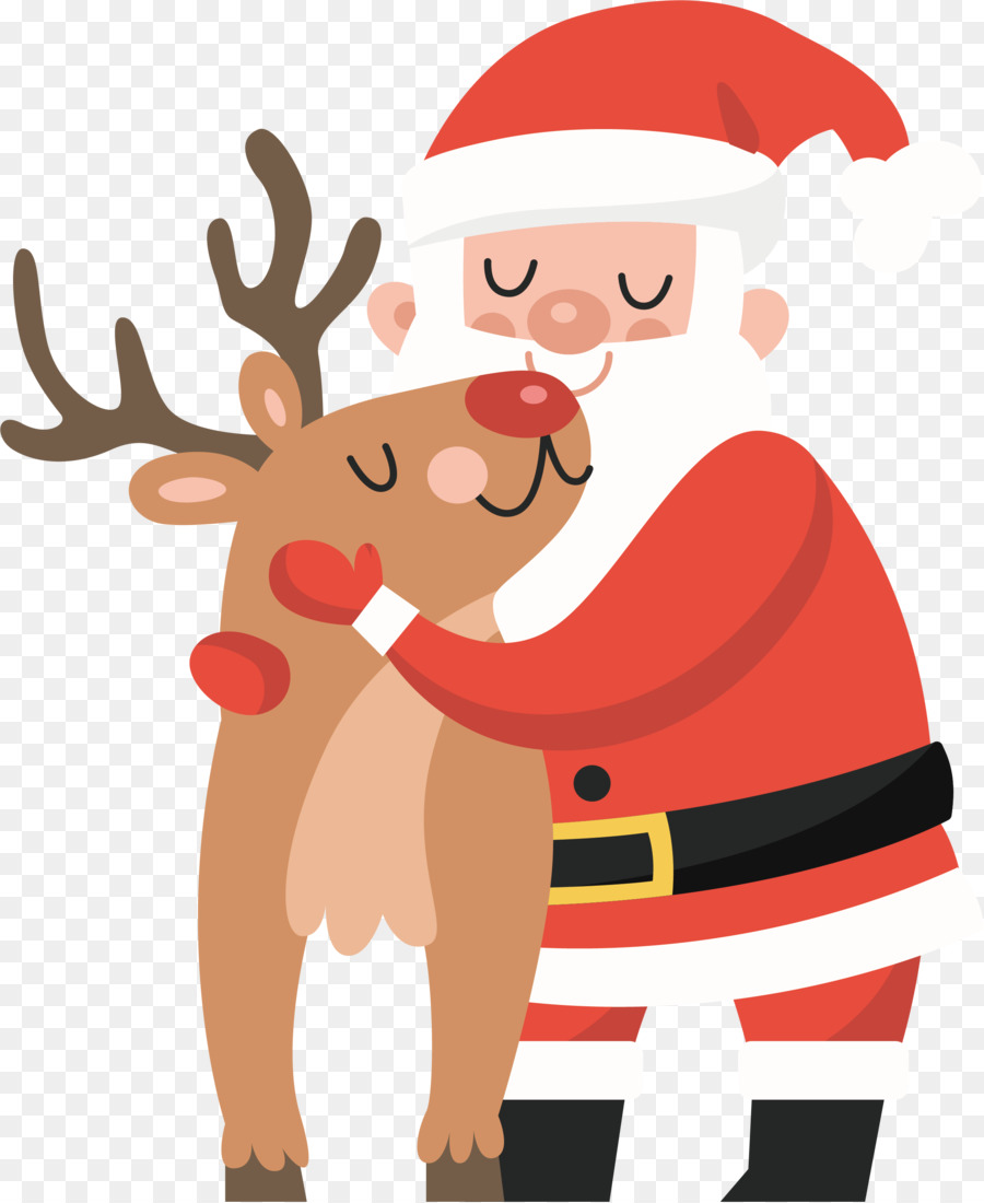 Papá Noel Y Reno，Navidad PNG