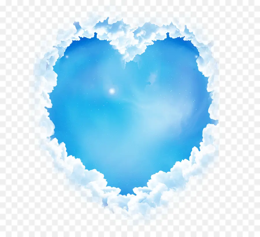 Nubes En Forma De Corazón，Azul PNG