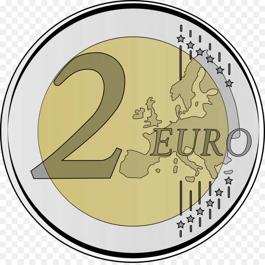 2 Monedas De Euro，1 Moneda De Euro PNG